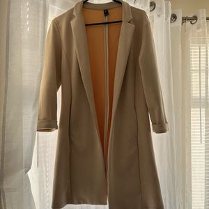 Cream Suede Trench Coat